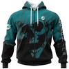 Miami Dolphins Skull Hoodie With Custom Name & Number - Perfect Gift For Fans