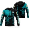 Miami Dolphins Skull Skeleton Custom Name All Over Print 3D Hoodie 