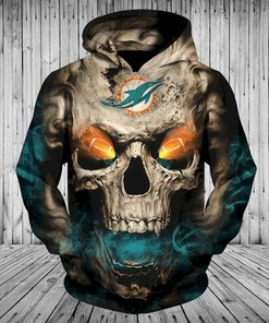 Miami Dolphins Skullho All Over Print 3D Hoodie Apparel