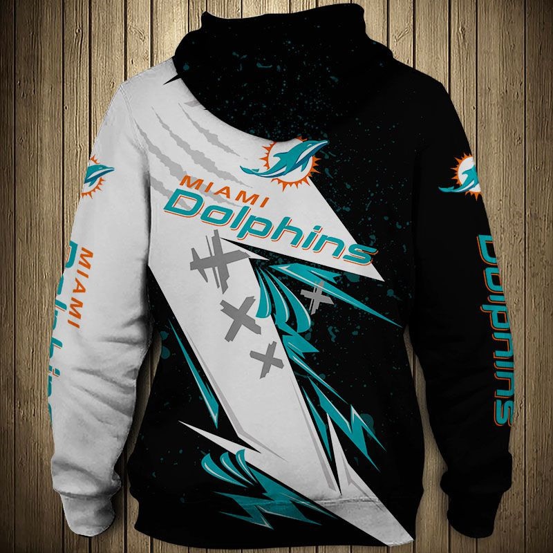 Miami Dolphins Thunder Graphic Hoodie - Add Some Thunder Bolt To Your Fan Gear