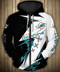 Miami Dolphins Thunder Graphic Hoodie - Add Some Thunder Bolt To Your Fan Gear