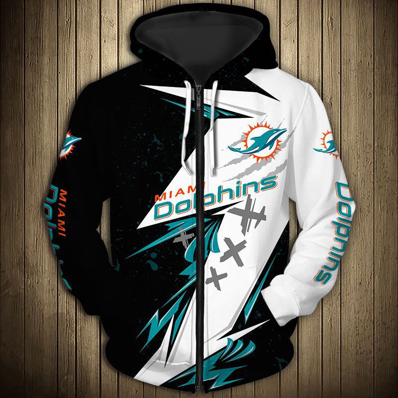 Miami Dolphins Thunder Graphic Hoodie - Add Some Thunder Bolt To Your Fan Gear