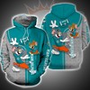 Miami Dolphins Tom And Jerry 3D Printed All Over Print Hoodie