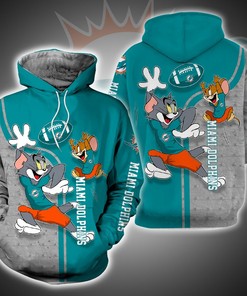 Miami Dolphins Tom And Jerry 3D Printed All Over Print Hoodie