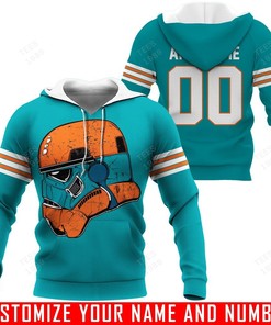 Miami Dolphins Trooper Helmet Customized Hoodie - Perfect For Fans