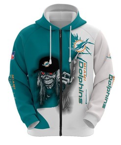Miami Dolphins Ultra Death Graphic Hoodie - A Must-Have For Any Halloween Fan 