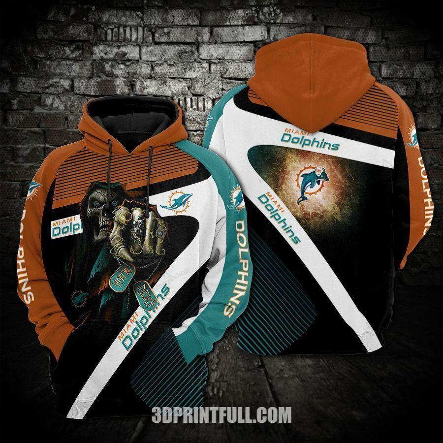 Miami Dolphins Unisex 3D Hoodie With Unique Skull Design