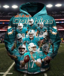 Miami Dolphins Unisex All Over Print 3D Hoodie For All Teams