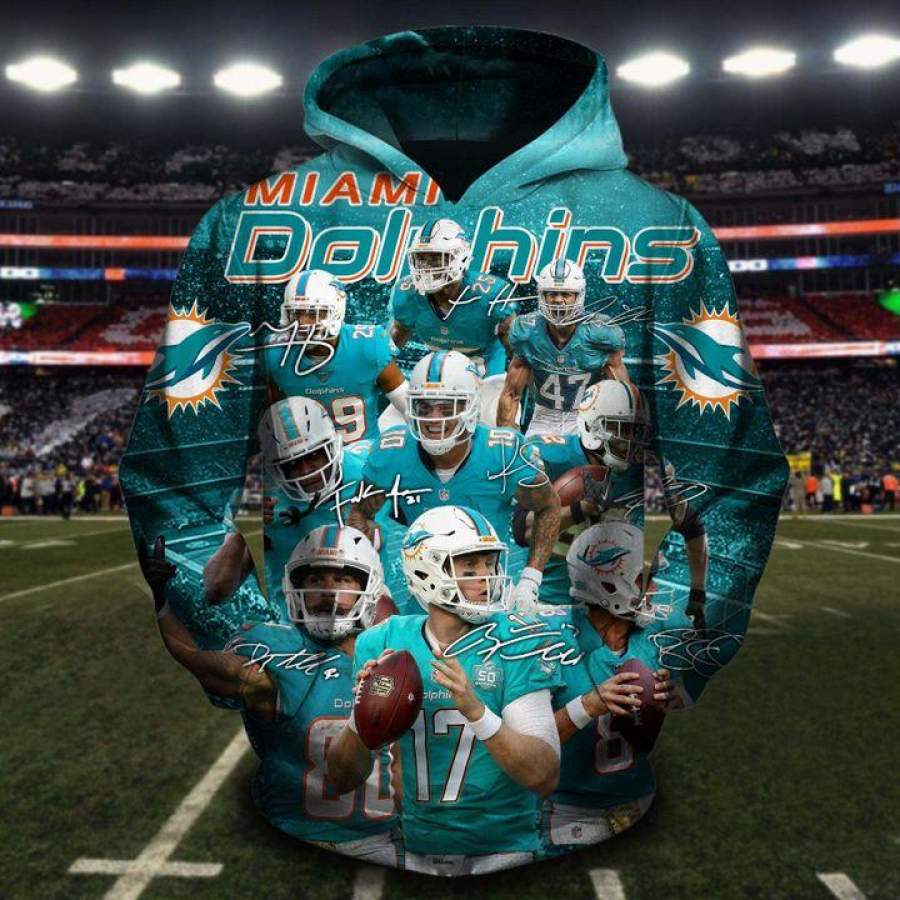 Miami Dolphins Unisex All Over Print 3D Hoodie For All Teams