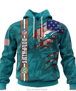 Miami Dolphins United States Flag Hoodie 3D Custom Nfl - Perfect For Patriotic Fans