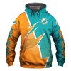 Miami Dolphins Zigzag Graphic Zip Hoodie - Add Some Zigzag To Your Look 
