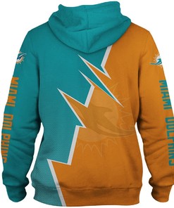 Miami Dolphins Zigzag Graphic Zip Hoodie - Add Some Zigzag To Your Look