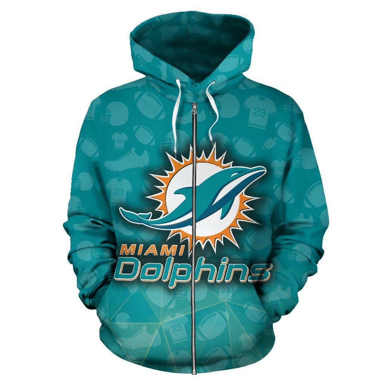 Miami Dolphins Zip Up 3D All Over Print Hoodie - The Ultimate Fan Gear