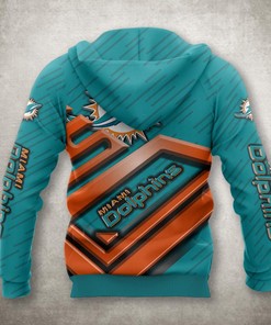 Miami Dolphins Zip Up Hoodie 3D No 1 - Perfect Gift For Fans