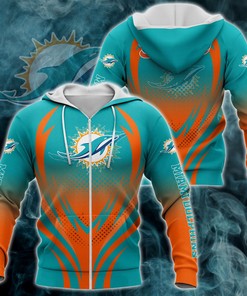 Miami Dolphins Zipper Hoodie 3D Print - Perfect Gift For Diehard Fans