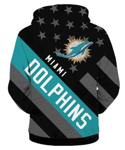 Miami Dolphins Zipper Hoodie 3D Striped Banner - Perfect Gift For Fans