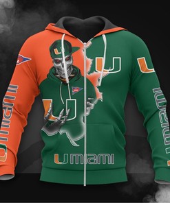 Miami Hurricanes All Over Print 3D Hoodie-Zip Hoodie For Diehard Fans