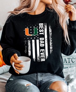 Miami Hurricanes American Flag Father's Day Shirt Fan Gift