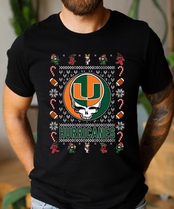 Miami Hurricanes Grateful Dead Christmas Sweater Unisex Gift for Fans