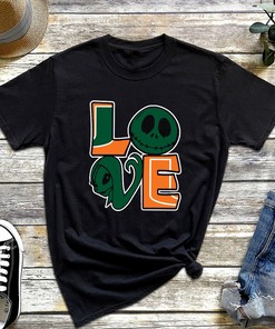 Miami Hurricanes Love Jack And Sally Halloween Shirt Fan Gift