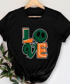 Miami Hurricanes Love Jack And Sally Halloween Shirt Fan Gift