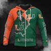 Miami Hurricanes Skull Hoodie All Over Print 3D - Perfect For Hardcore Fans