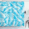 Miami Style Aquatic Palm Leaves Beach Decor Shower Curtain for an Oceanic Bathroom Look