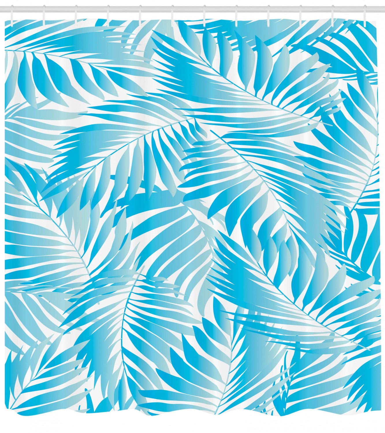 Miami Style Aquatic Palm Leaves Beach Decor Shower Curtain for an Oceanic Bathroom Look