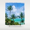 Miami Style Palm Trees Beach Shower Curtain for a Tropical Bathroom Getaway