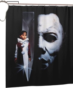 Michael Halloween Myers Print Shower CurtainHorror Movie Bathroom Decor for Halloween
