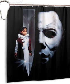 Michael Halloween Myers Print Shower CurtainHorror Movie Bathroom Decor for Halloween