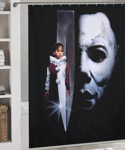 Michael Halloween Myers Print Shower CurtainScary Horror Bathroom Decor for Halloween