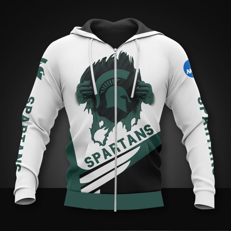 Michigan State Spartans All Over Print 3D Hoodie-Zip Hoodie For Fans