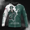 Michigan State Spartans Skull Hoodie All Over Print 3D - Perfect For Fans