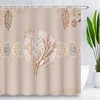 Mid Century Abstract Boho Sun And Moon Shower Curtain, Waterproof Fabric For The Bathroom