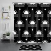 Mid Century Black And White Abstract Sun And Stars Shower Curtain