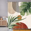 Mid Century Inspired Green Tropical Plant Palm Leaf Shower Curtain