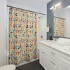 Mid Century Modern Atomic Starburst Shower Curtain With Geometric Style For Vintage Boho Retro Bathroom Decor