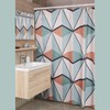 Mid Century Modern Geometric Pattern Shower Curtain for Bathroom - Retro Accessory for Home Decor