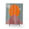 Mid Century Modern Shower Curtain with Chic Geometric Design for a Simple and Elegant Bathroom Look