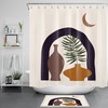 Mid Century Moon Vase Forest Shower Curtain for Bathroom