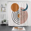 Mid Century Plant Monstera Leaf Sun Moon Shower Curtain with Bathroom Accessories
