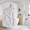 Mid Century Woman Geometric Shower Curtain, Abstract Art Print Bathroom Decor