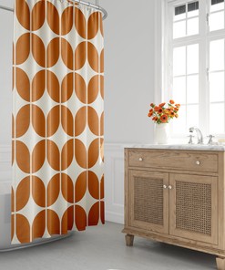 Mid-Century Modern Retro Bath Abstract Geometric Shower Curtain