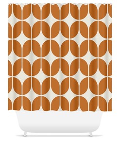 Mid-Century Modern Retro Bath Abstract Geometric Shower Curtain
