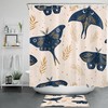 Mid-Century Plant Leaf Moth Print Shower Curtain, Add a Touch of Nature to Your Bathroom