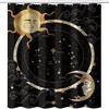 Midnight Art Sun and Crescent Moon Shower Curtain, Celestial Theme, Cloth Fabric for Bathroom Decoration
