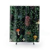 Midnight Forest Watercolor Shower Curtain, Botanical Fairy Tale Bathroom Decor with Waterproof Fabric