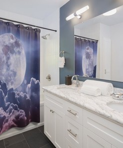 Midnight Full Moon Shower Curtain For A Peaceful Bath