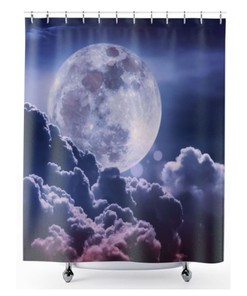 Midnight Full Moon Shower Curtain For A Peaceful Bath